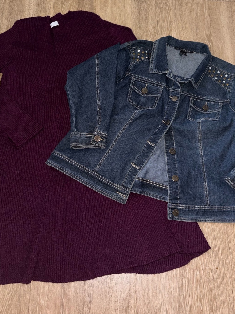 Nine West Knit Sweater Dress Baccini Denim Jacket Plus Size 1X 2X A74